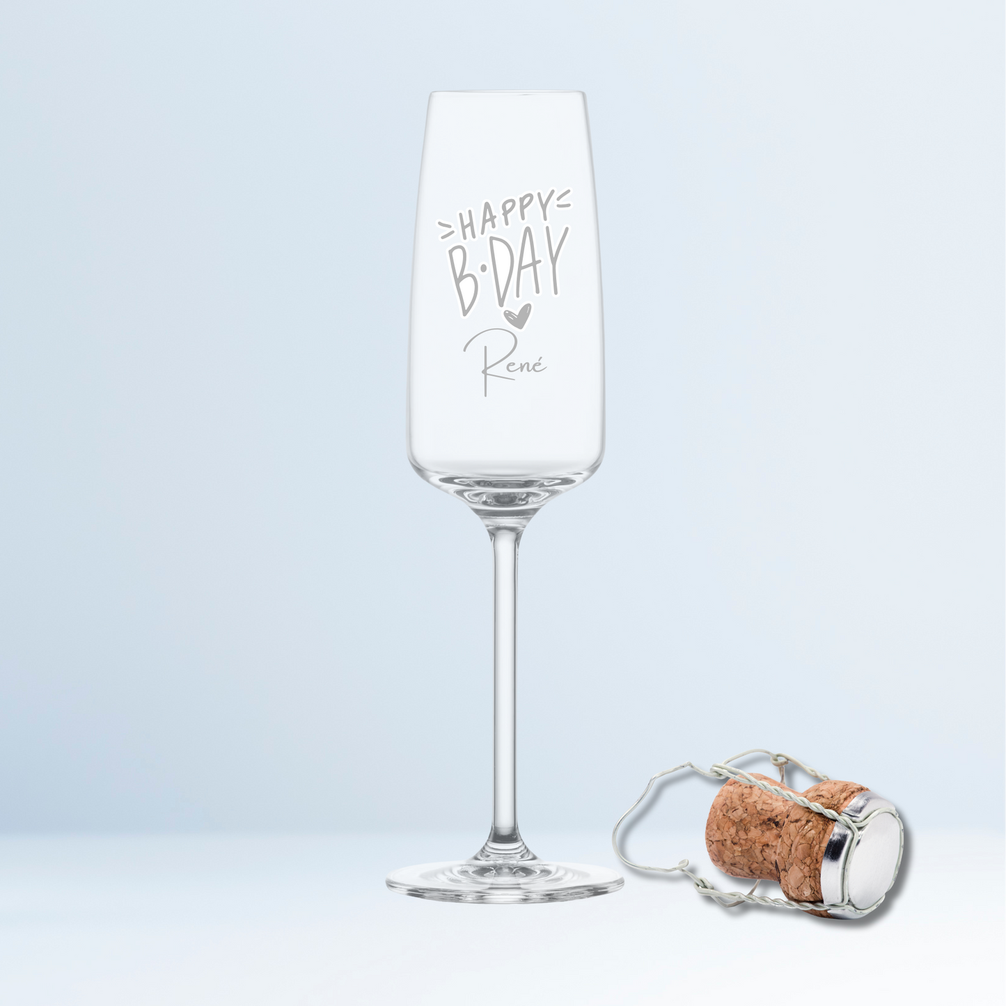 Sektglas „Happy B-Day“ mit Wunschname – Für stilvolle Geburtstagsmomente