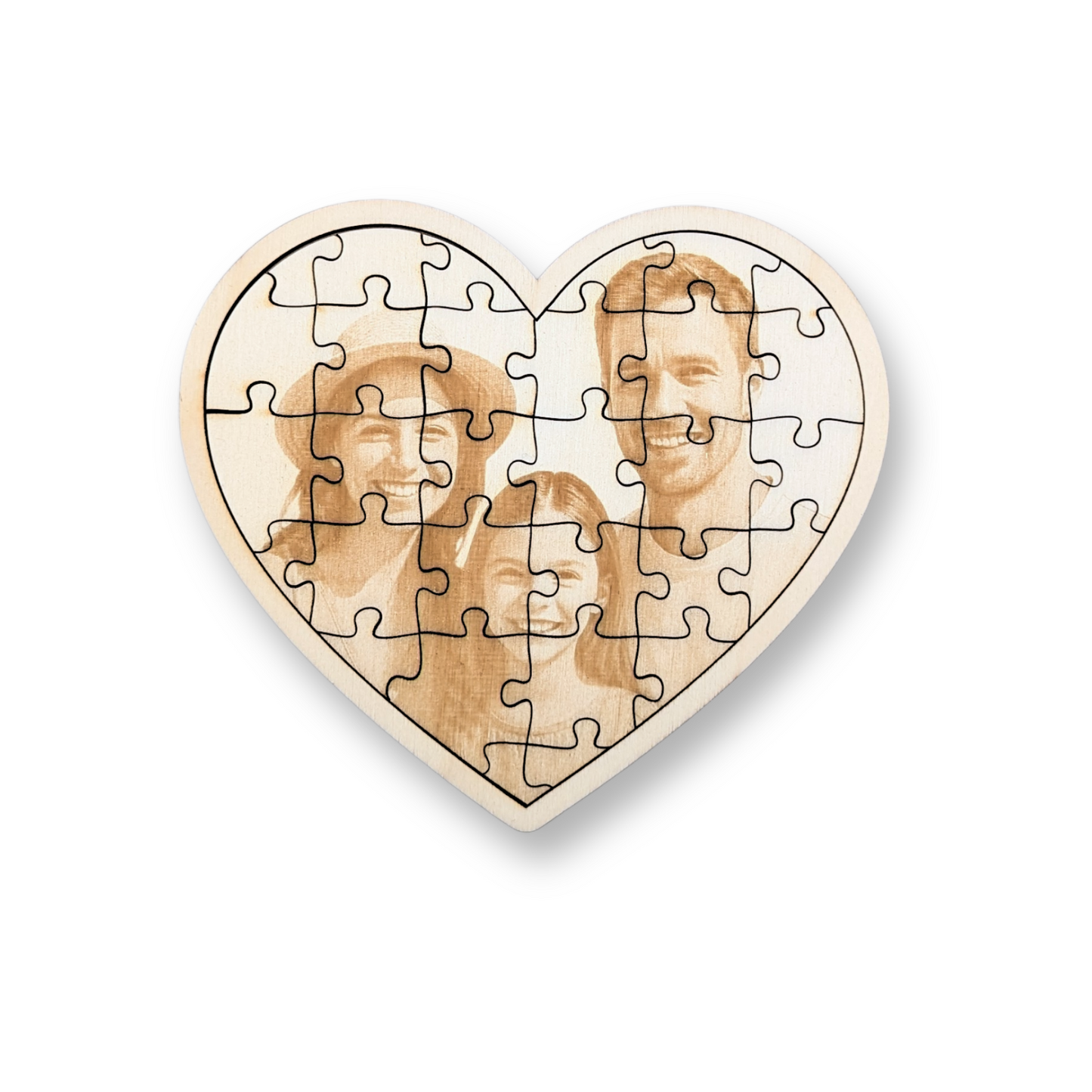 Personalisierbares Herz-Puzzle mit Gravur