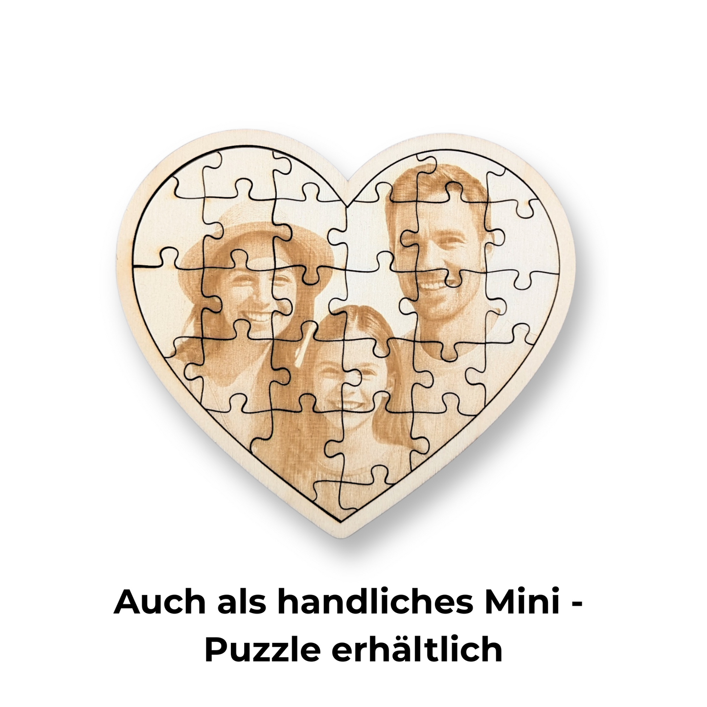 Personalisierbares Herz-Puzzle mit Gravur
