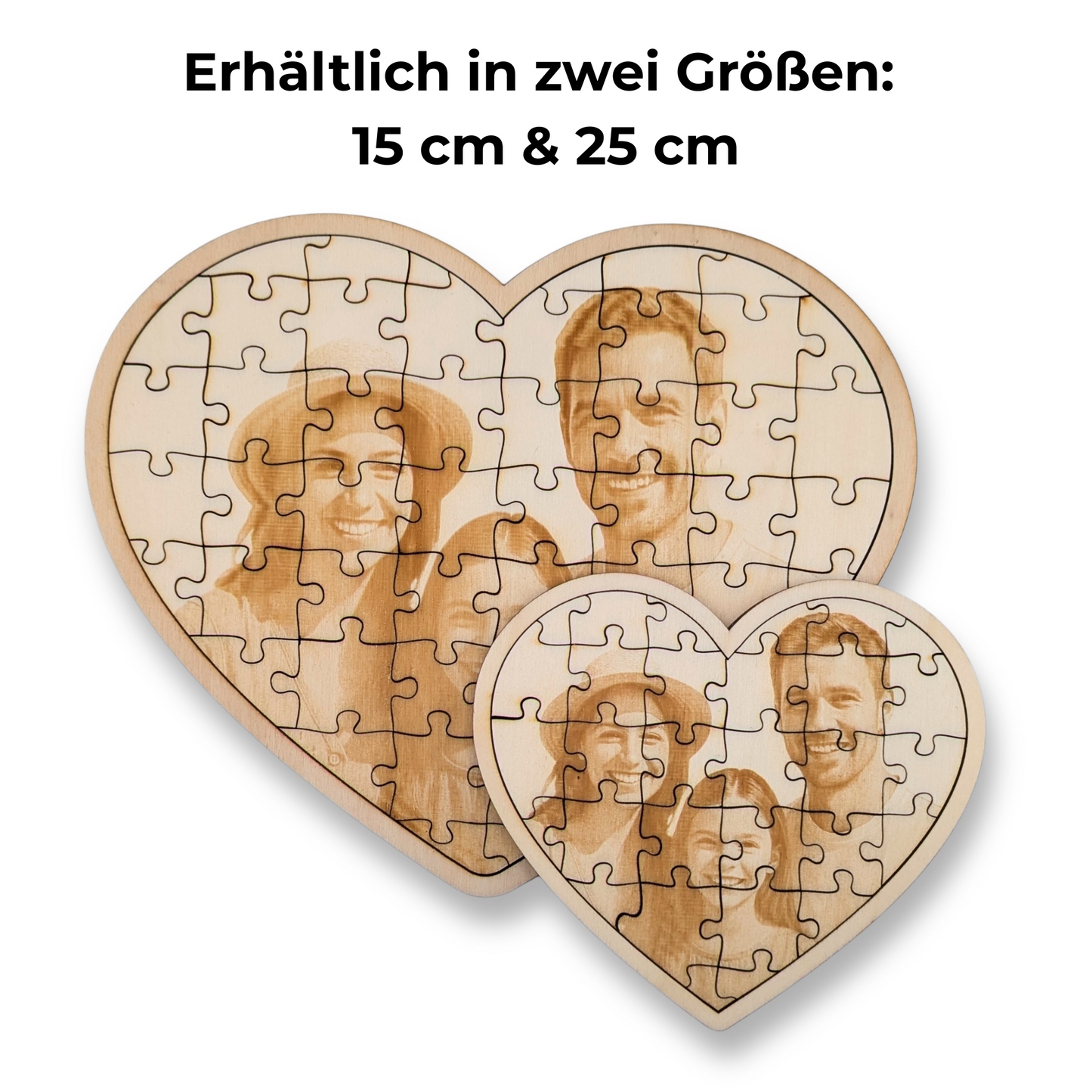Personalisierbares Herz-Puzzle mit Gravur