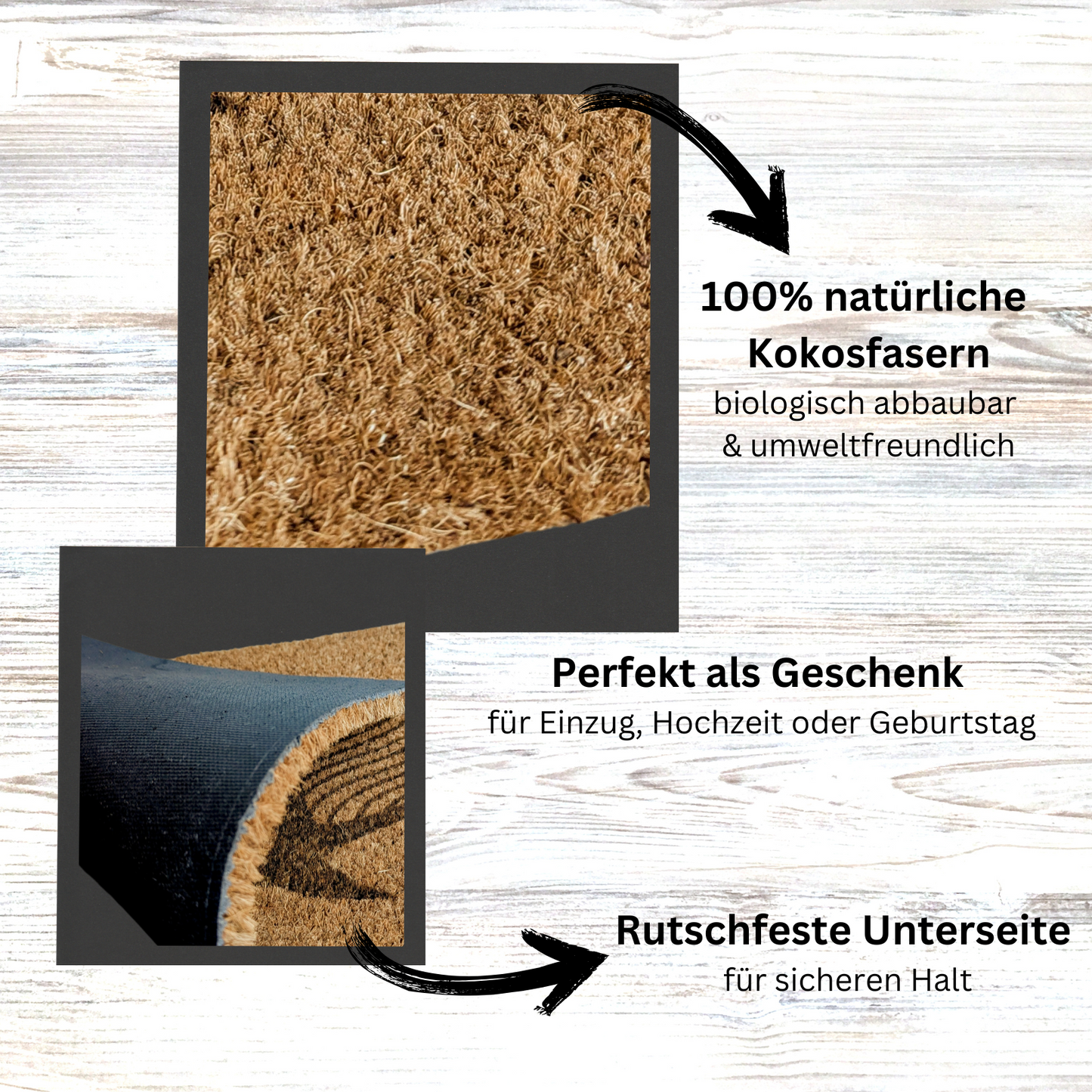 Personalisierte Kokos Fußmatte - Mit Wunsch Text