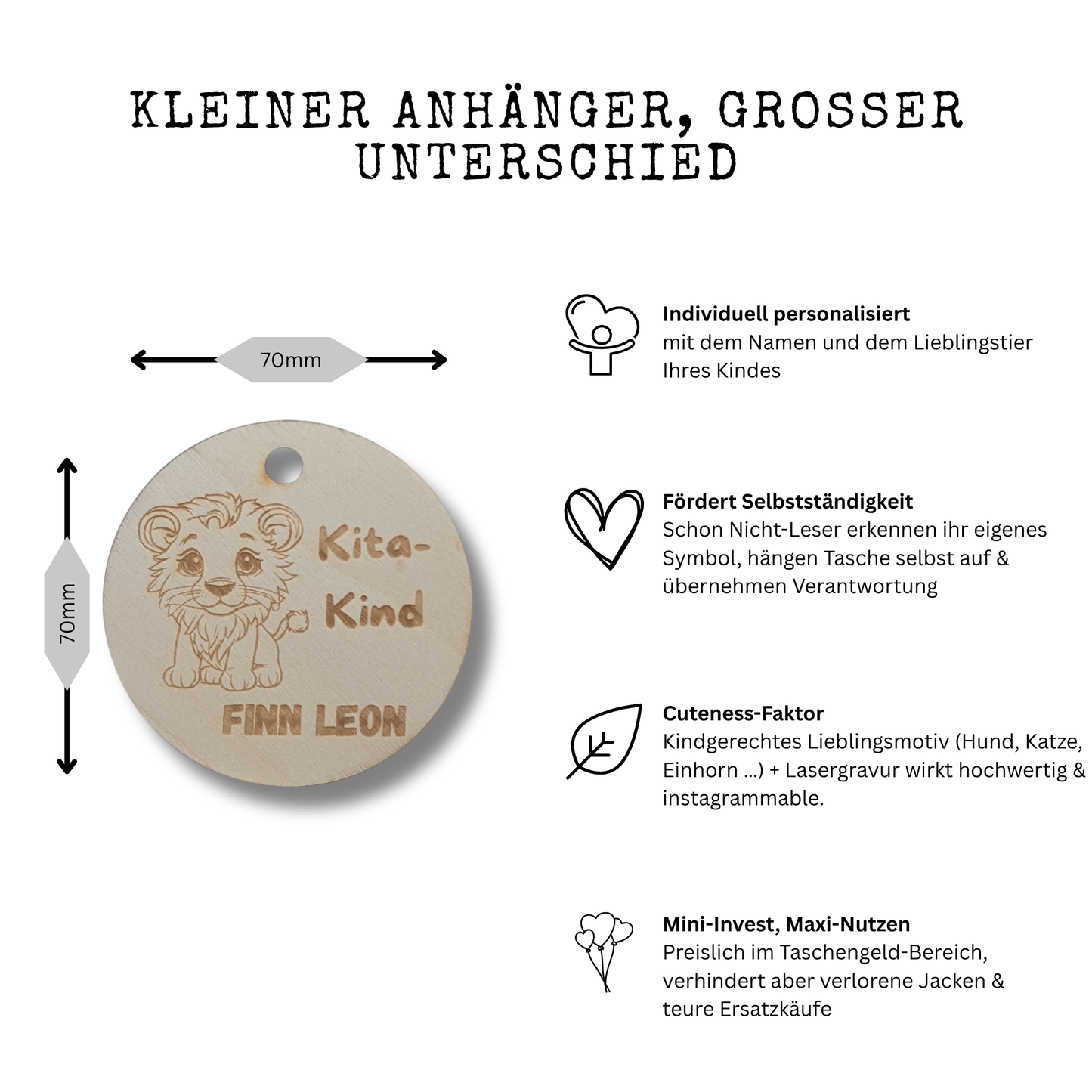 Personalisiertes Kita Namensschild 3er Set