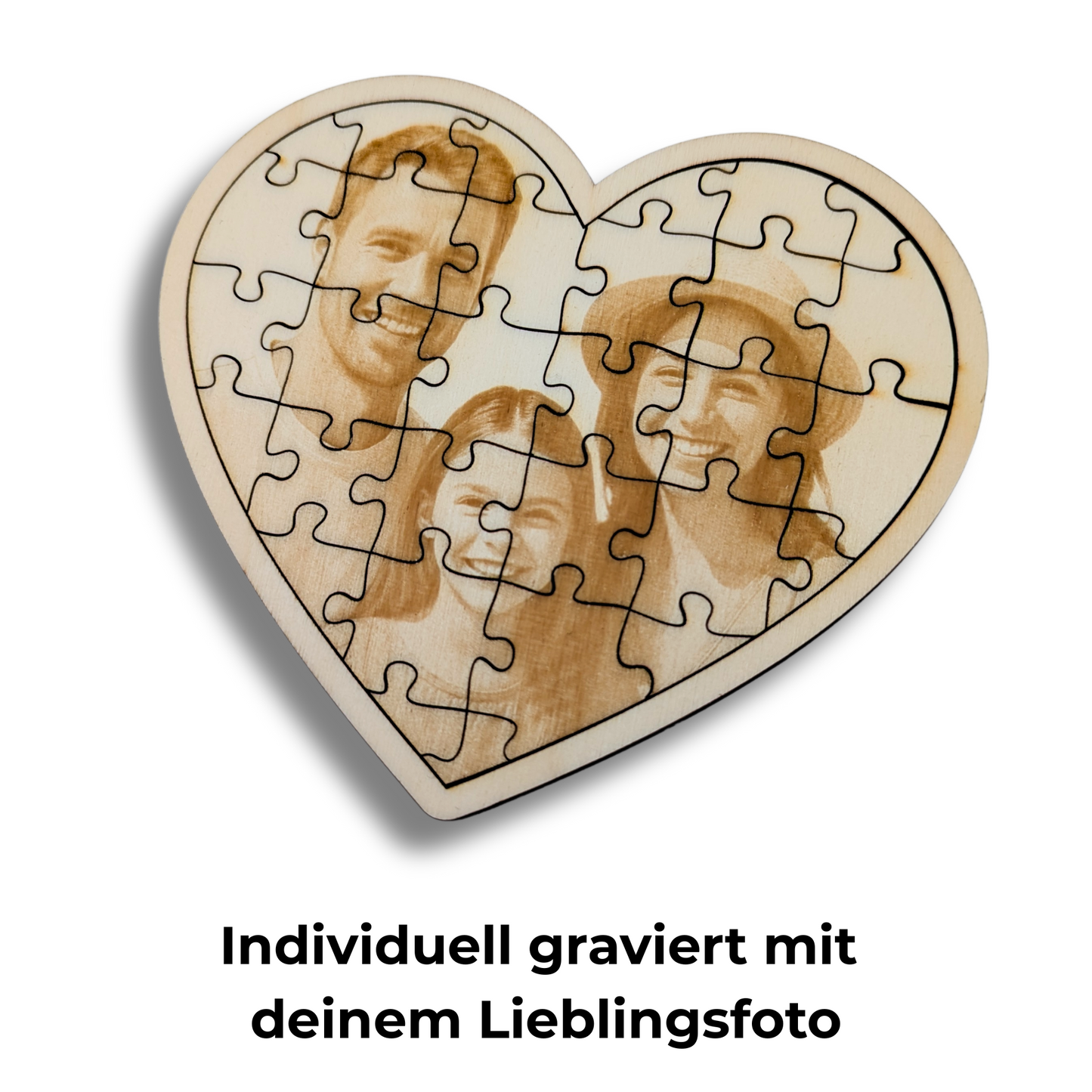 Personalisierbares Herz-Puzzle mit Gravur