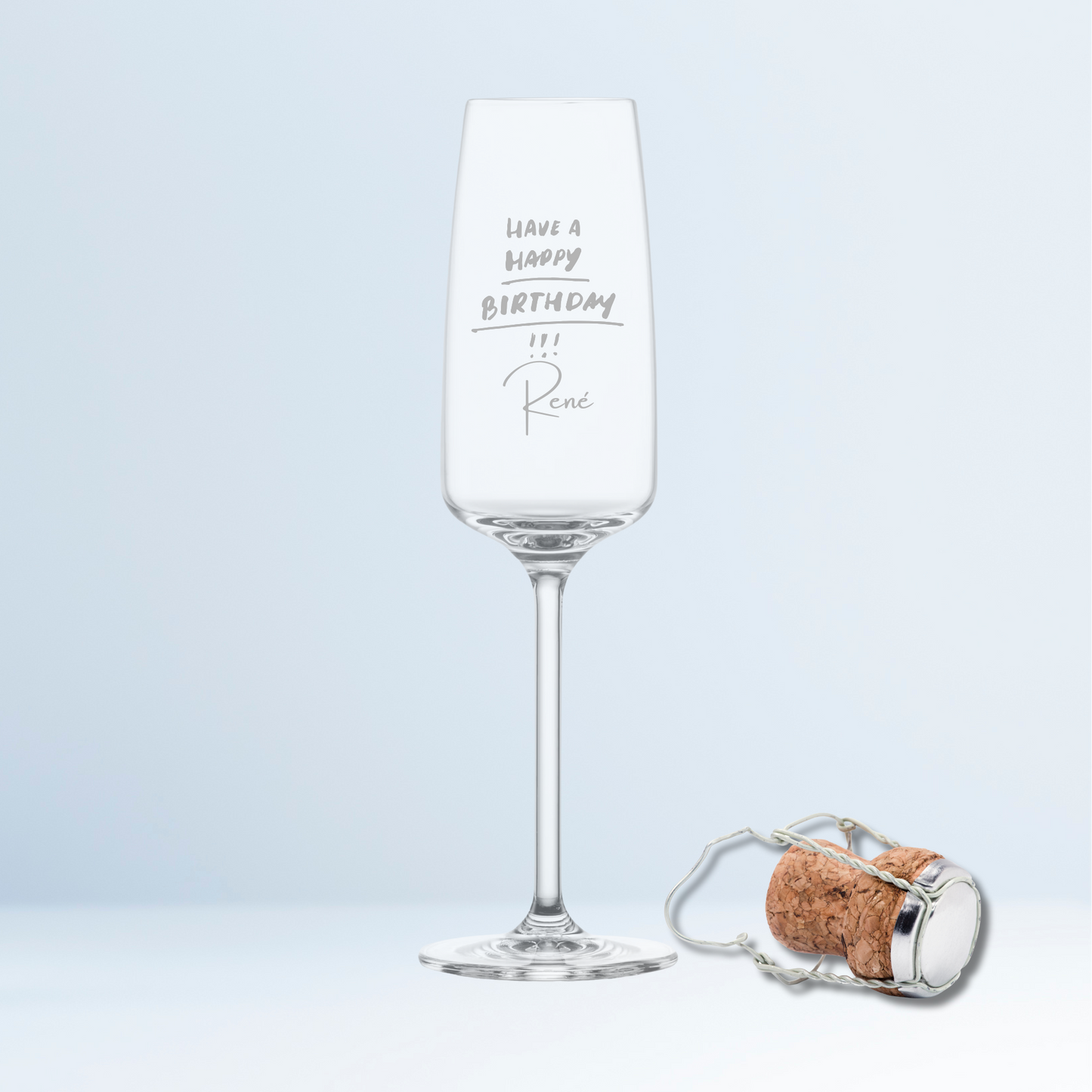 Personalisiertes Sektglas „Have a Happy Birthday“ mit Wunschnamen – das stilvolle Geburtstagsgeschenk