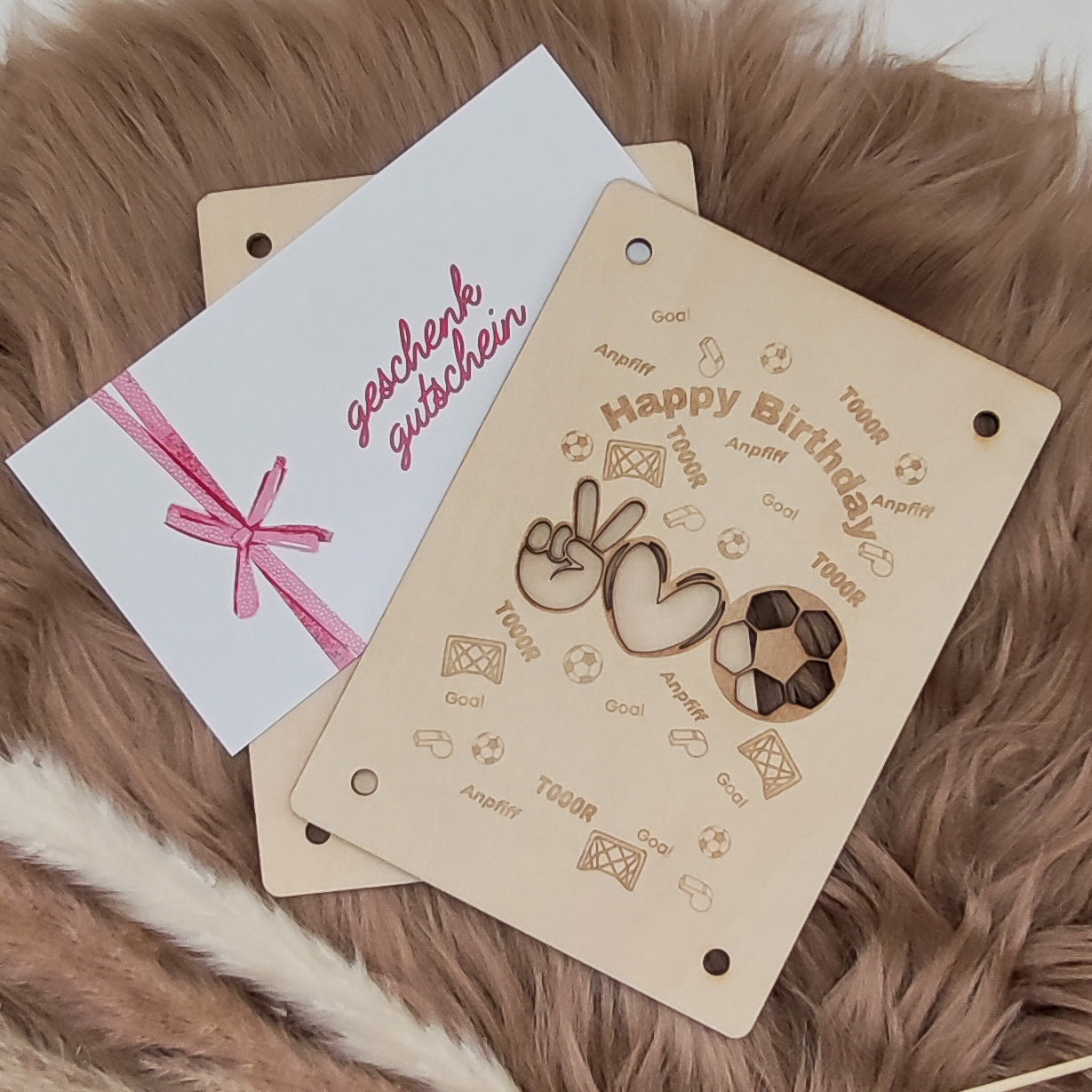 Personalisierte Geldgeschenkkarte aus Holz – Perfekt für den Kindergeburtstag