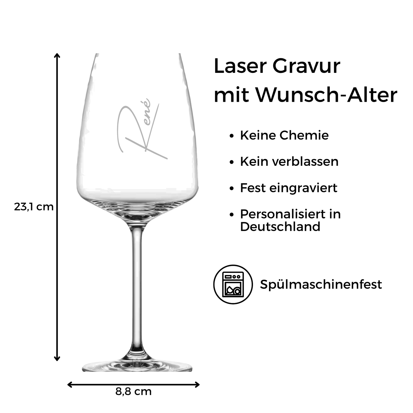 Personalisiertes Weinglas mit Namen – Graviertes Glas mit Wunschname
