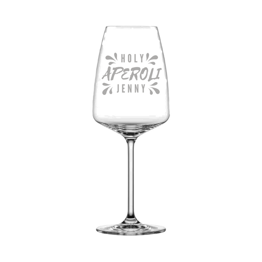 Personalisiertes Weinglas mit Gravur – "Holy Aperoli + Wunschname